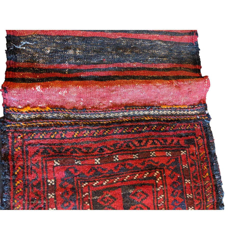 110 x 50 cm Persian Baluch Sadel Bag Tribal Red Rug - Rugmaster
