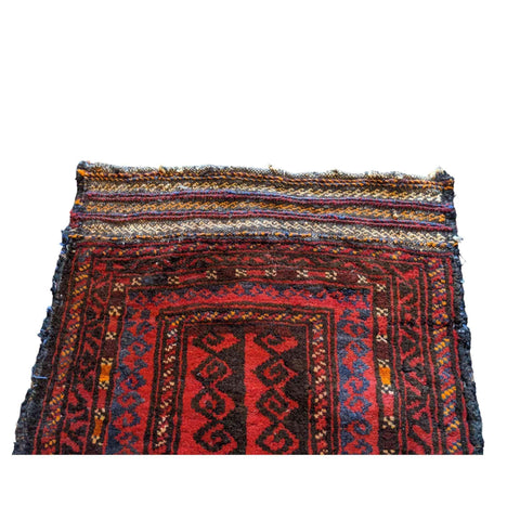 110 x 50 cm Persian Baluch Sadel Bag Tribal Red Rug - Rugmaster