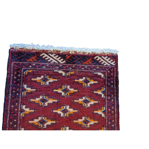 110 x 50 cm Persian Baluch Traditional Red Rug - Rugmaster
