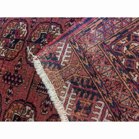 113 x 82 cm Old Turkomen Tribal Red Rug - Rugoutlet