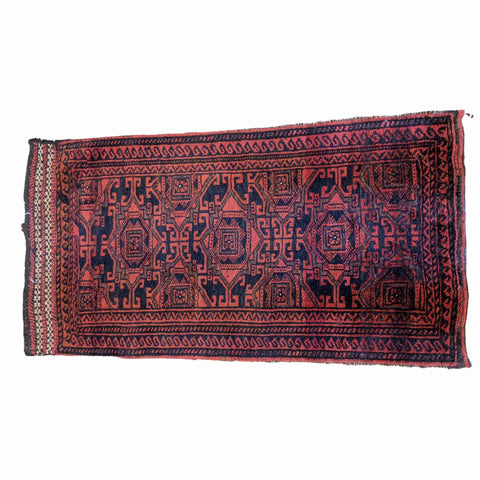 115 x 60 cm Persian Baluch Tribal Red Rug - Rugoutlet