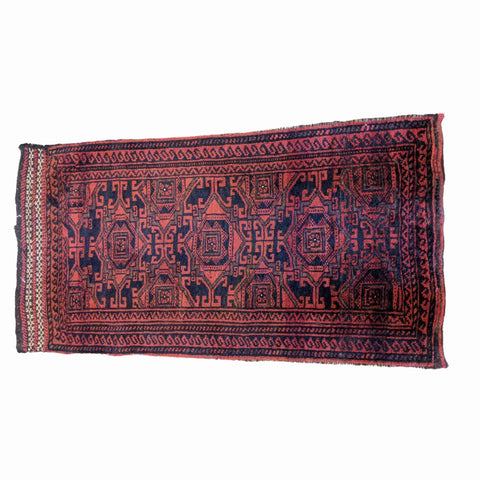 115 x 60 cm Persian Baluch Tribal Red Rug - Rugmaster