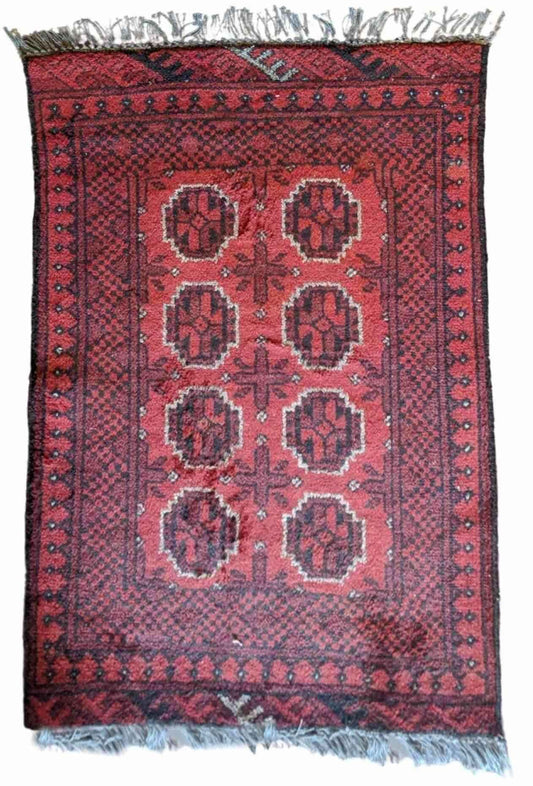 115 x 75 cm Afghan Red Tribal Red Rug - Rugmaster