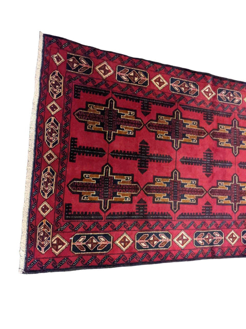 119 x 213 cm Persian Baluch Geometric Red Small Rug - Rugmaster