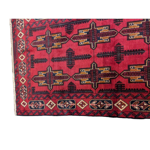 119 x 213 cm Persian Baluch Geometric Red Small Rug - Rugmaster