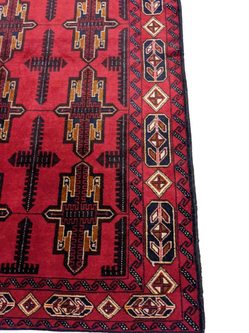 119 x 213 cm Persian Baluch Geometric Red Small Rug - Rugmaster