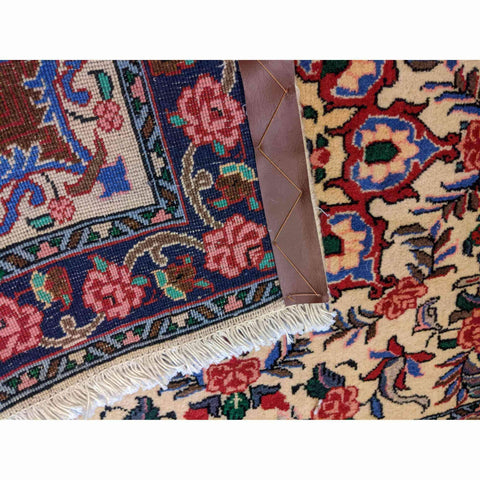 120 x 76 cm Fine Persian Saroq Traditional Beige Small Rug - Rugmaster