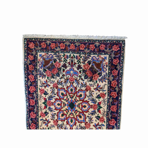 120 x 76 cm Fine Persian Saroq Traditional Beige Small Rug - Rugmaster