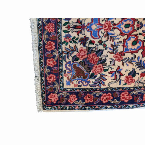 120 x 76 cm Fine Persian Saroq Traditional Beige Small Rug - Rugmaster