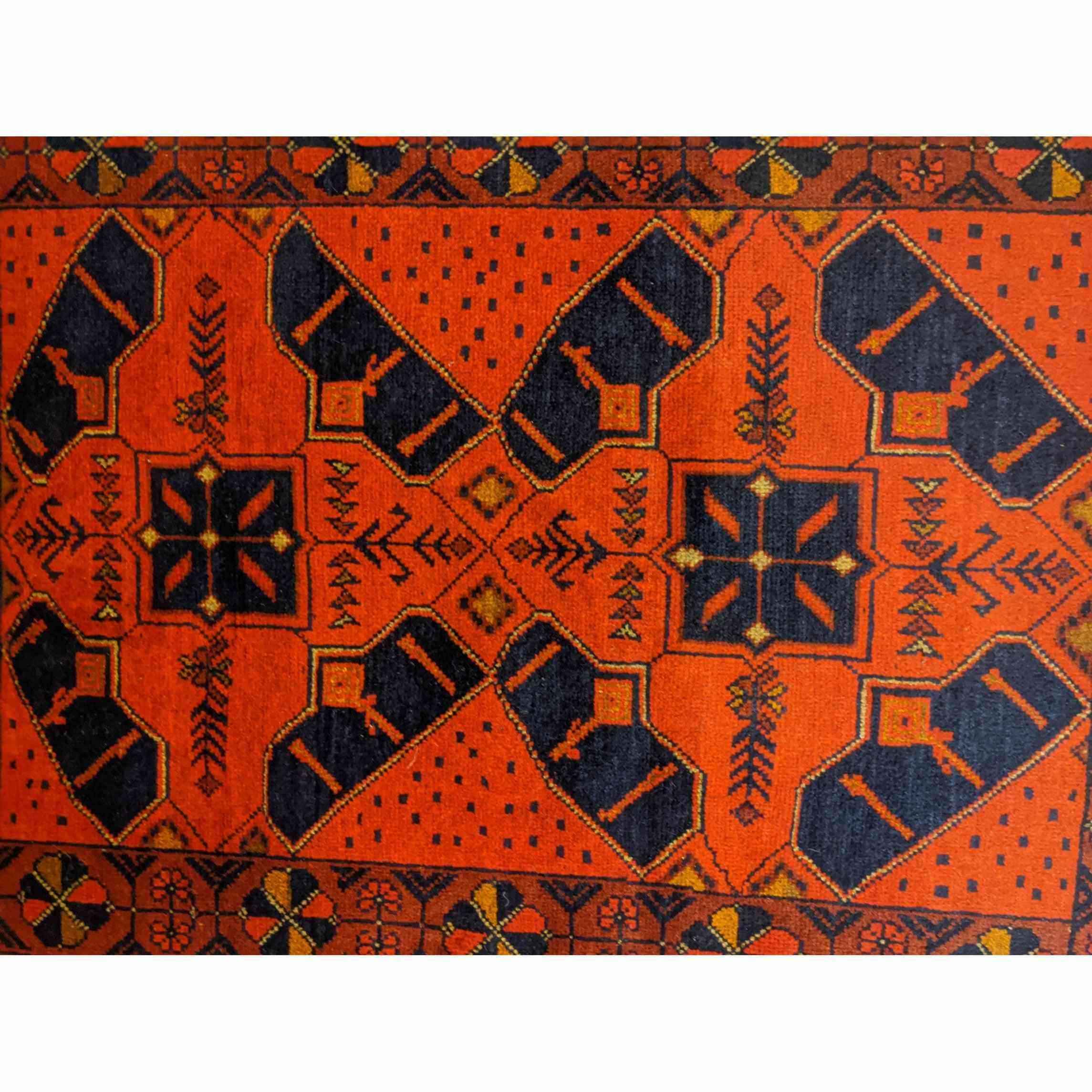 120 x 80 cm Afghan Khan Tribal Black Small Rug - Rugmaster