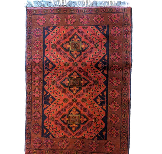 120 x 80 cm mohammadi Khan Traditional Red Small Rug - Rugmaster