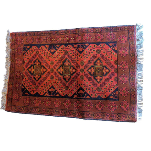 120 x 80 cm mohammadi Khan Traditional Red Small Rug - Rugmaster