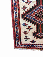 120 x 80 cm Persian Shiraz Tribal Beige Small Rug - Rugmaster