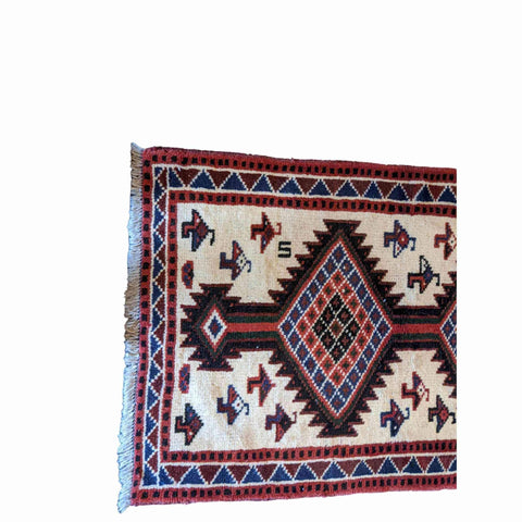 120 x 80 cm Persian Shiraz Tribal Beige Small Rug - Rugoutlet