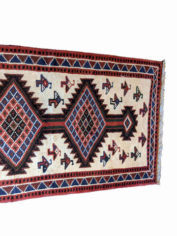 120 x 80 cm Persian Shiraz Tribal Beige Small Rug - Rugmaster