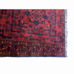 120 x 81 cm Afghan Khan Tribal Red Small Rug - Rugmaster