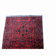 120 x 81 cm Afghan Khan Tribal Red Small Rug - Rugoutlet