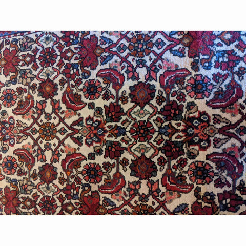 120 x 90 cm Persian Hamadan Geometric Beige Small Rug - Rugmaster
