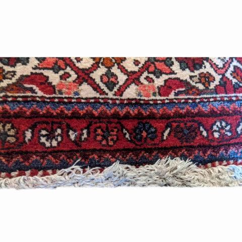 120 x 90 cm Persian Hamadan Geometric Beige Small Rug - Rugmaster