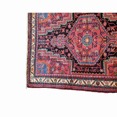 120 x 93 cm Persian Hamadan Geometric Red Small Rug - Rugmaster