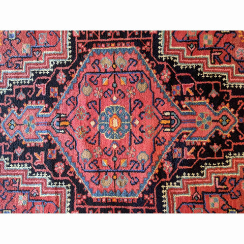 120 x 93 cm Persian Hamadan Geometric Red Small Rug - Rugmaster