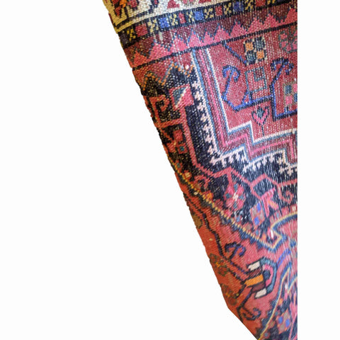 120 x 93 cm Persian Hamadan Geometric Red Small Rug - Rugoutlet