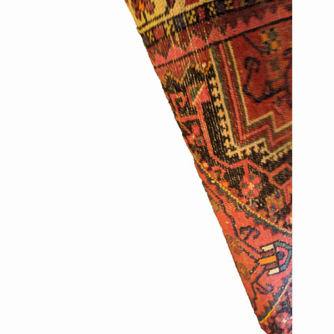 120 x 93 cm Persian Hamadan Geometric Red Small Rug - Rugmaster