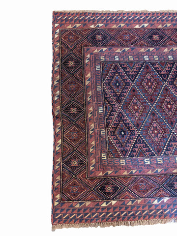 122 x 127 cm Afghan Mushwani Tribal Purple Rug - Rugoutlet