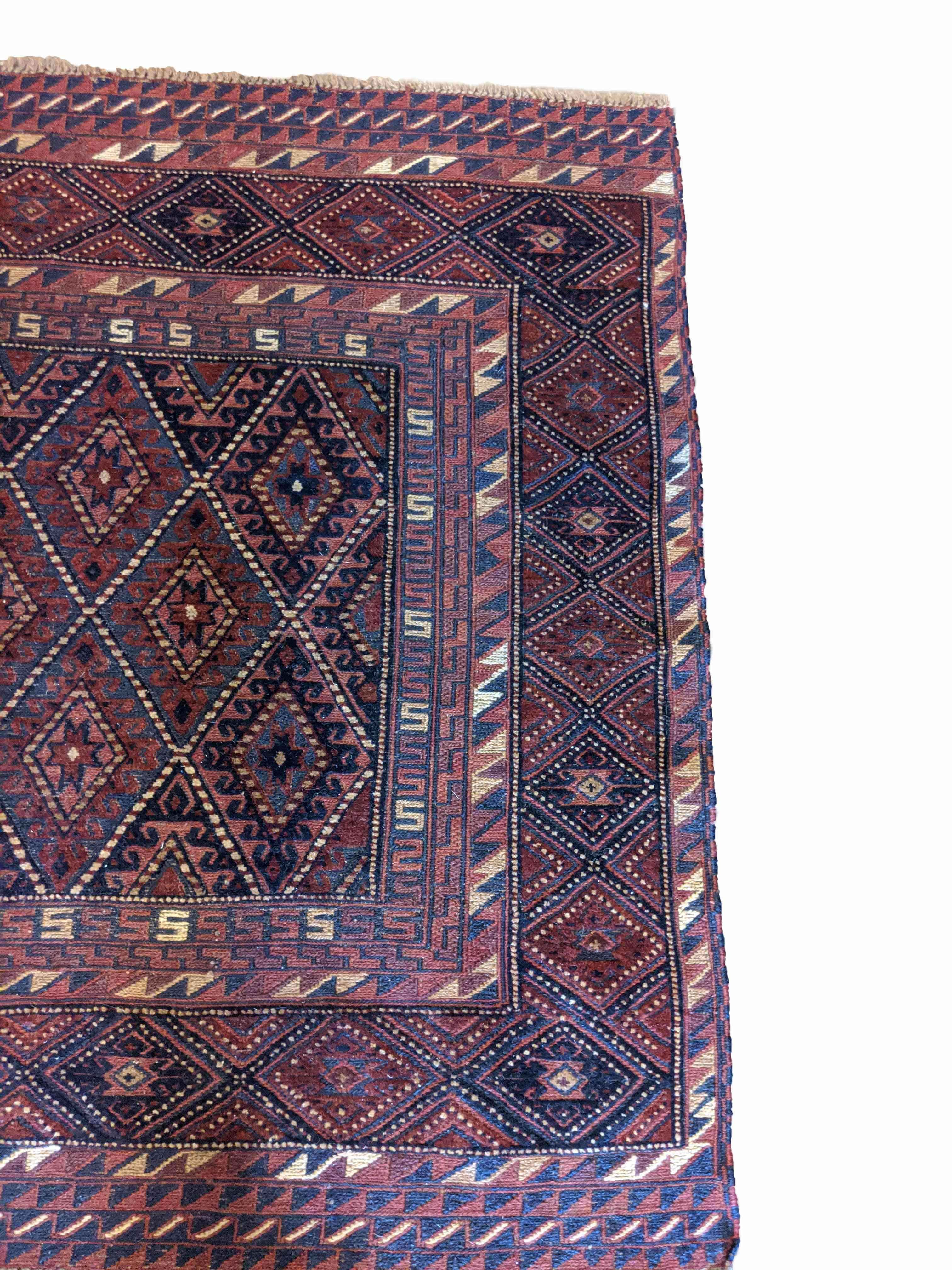 122 x 127 cm Afghan Mushwani Tribal Purple Rug - Rugoutlet