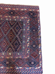 122 x 127 cm Afghan Mushwani Tribal Purple Rug - Rugmaster