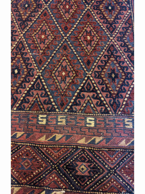 122 x 127 cm Afghan Mushwani Tribal Purple Rug - Rugoutlet