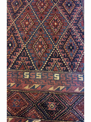 122 x 127 cm Afghan Mushwani Tribal Purple Rug - Rugoutlet