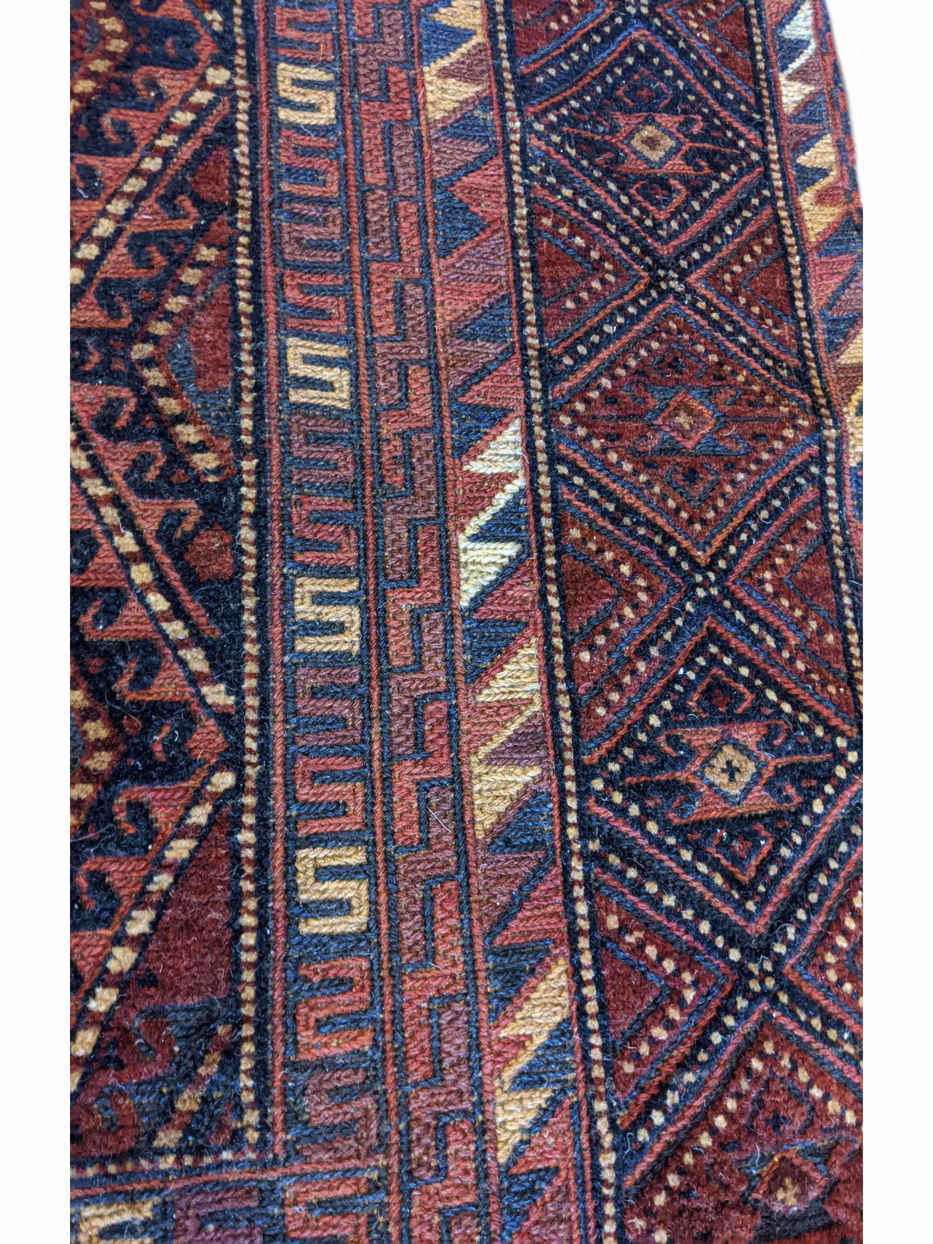 122 x 127 cm Afghan Mushwani Tribal Purple Rug - Rugoutlet