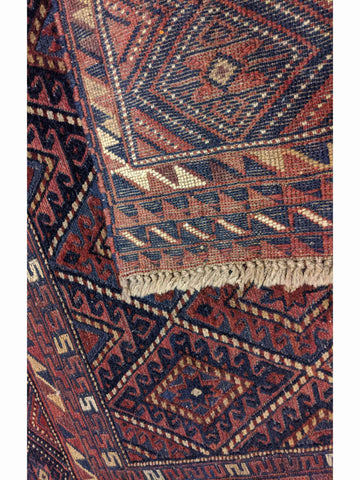 122 x 127 cm Afghan Mushwani Tribal Purple Rug - Rugoutlet