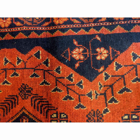 123 x 77 cm Afghan Khan Tribal Black Small Rug - Rugmaster