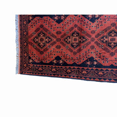 123 x 77 cm Afghan Khan Tribal Black Small Rug - Rugmaster