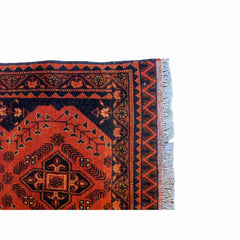 123 x 77 cm Afghan Khan Tribal Black Small Rug - Rugoutlet