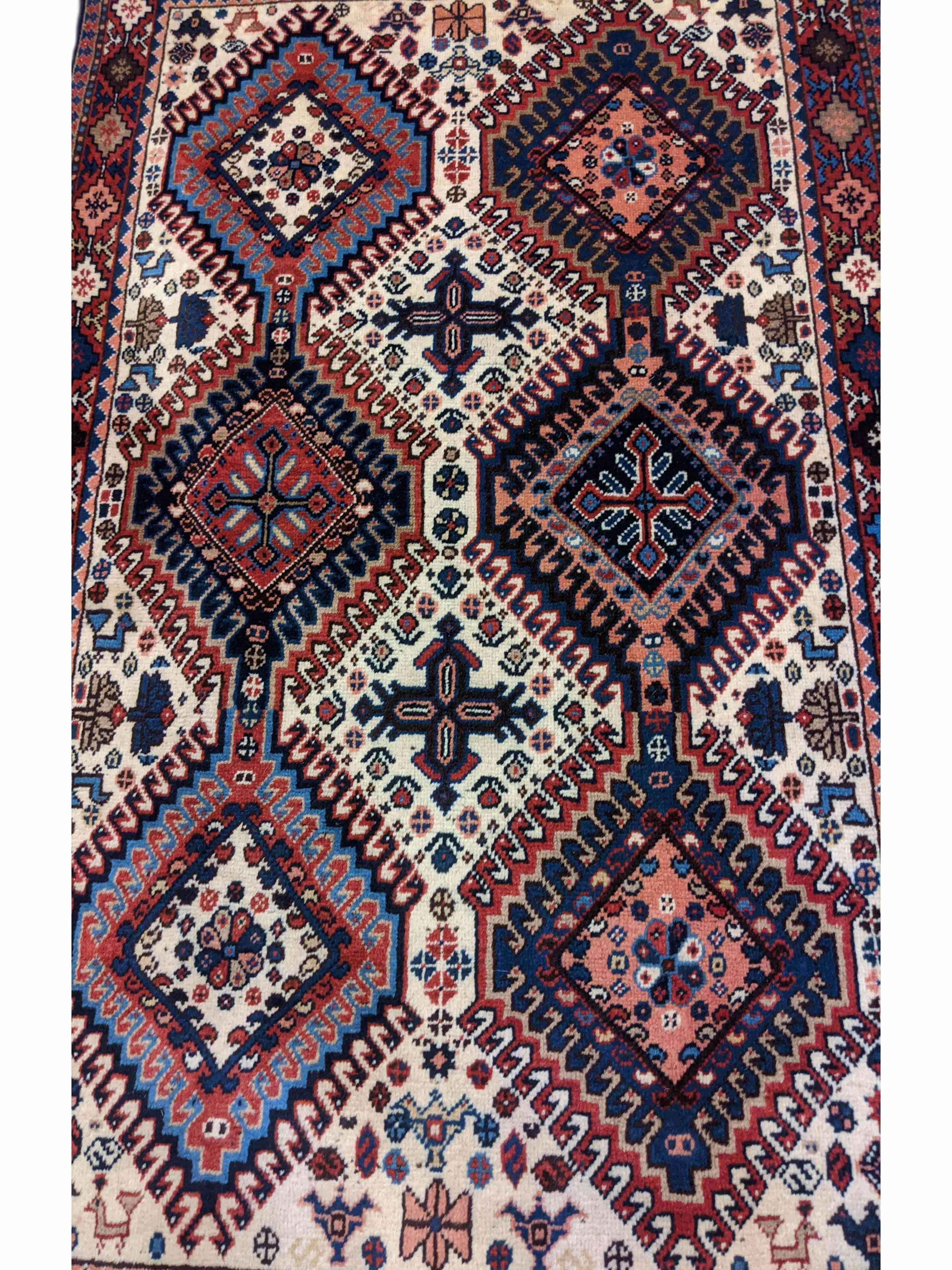124 x 87 cm Yalameh Tribal Red Small Rug - Rugmaster