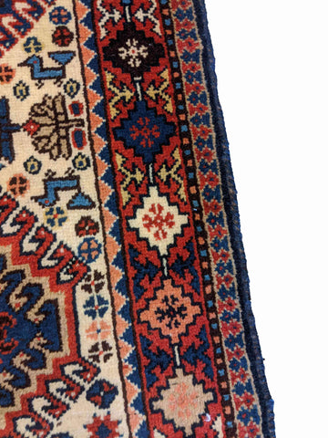 124 x 87 cm Yalameh Tribal Red Small Rug - Rugoutlet