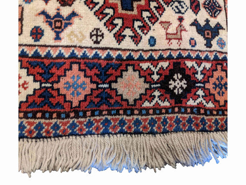 124 x 87 cm Yalameh Tribal Red Small Rug - Rugoutlet