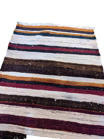 125 x 80 cm Persian Baluch Kilim Tribal White Rug - Rugmaster