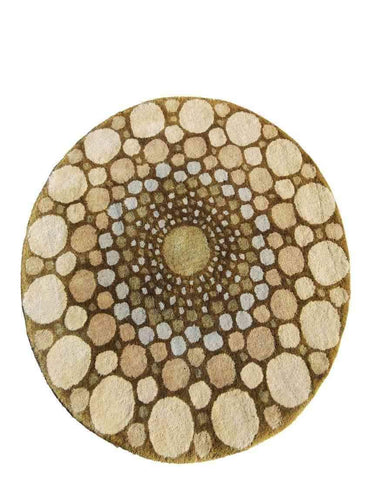 125D modern handtufted Round Olive Rug - Rugoutlet