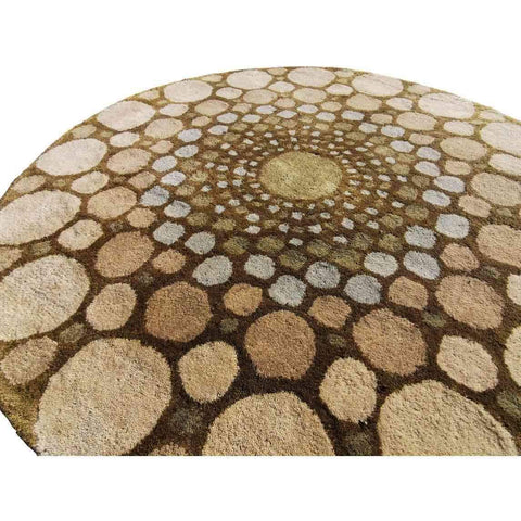 125D modern handtufted Round Olive Rug - Rugoutlet