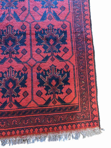 126 x 79 cm Afghan Khan Tribal Red Small Rug - Rugmaster