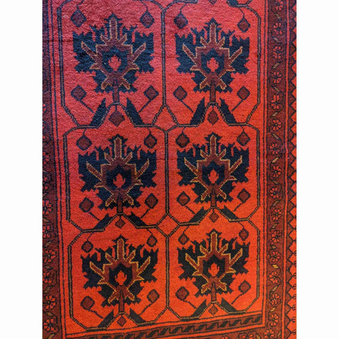 126 x 79 cm Afghan Khan Tribal Red Small Rug - Rugmaster