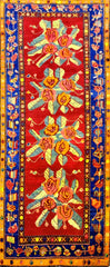 126 x 250 cm Anatolian Floral Wool Runner Rug - Rugoutlet