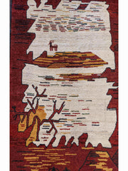 128 x 90 cm Persian Gabbeh Tribal Red Rug - Rugmaster