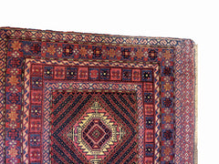 130 x 118 cm Afghan Mushwani Tribal Red Rug - Rugmaster