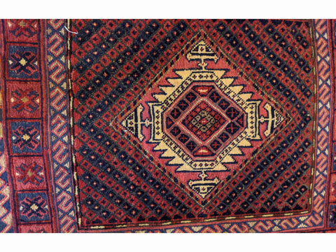 130 x 118 cm Afghan Mushwani Tribal Red Rug - Rugoutlet