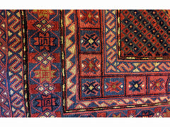 130 x 118 cm Afghan Mushwani Tribal Red Rug - Rugmaster